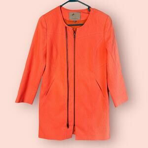 Classiques Entier Long Jacket Zip Duster Coral Dress Coat Small